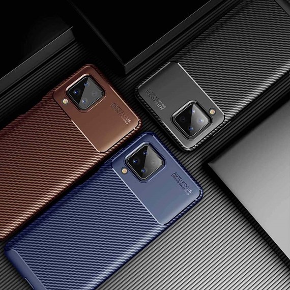 CaseUp Samsung Galaxy M12 Kılıf Fiber Design Kahverengi 5